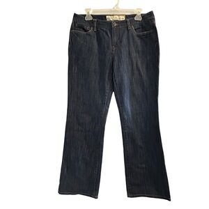Ann Taylor LOFT Original Bootcut Jeans Dark Wash Denim Womens 10P Stretch Indigo